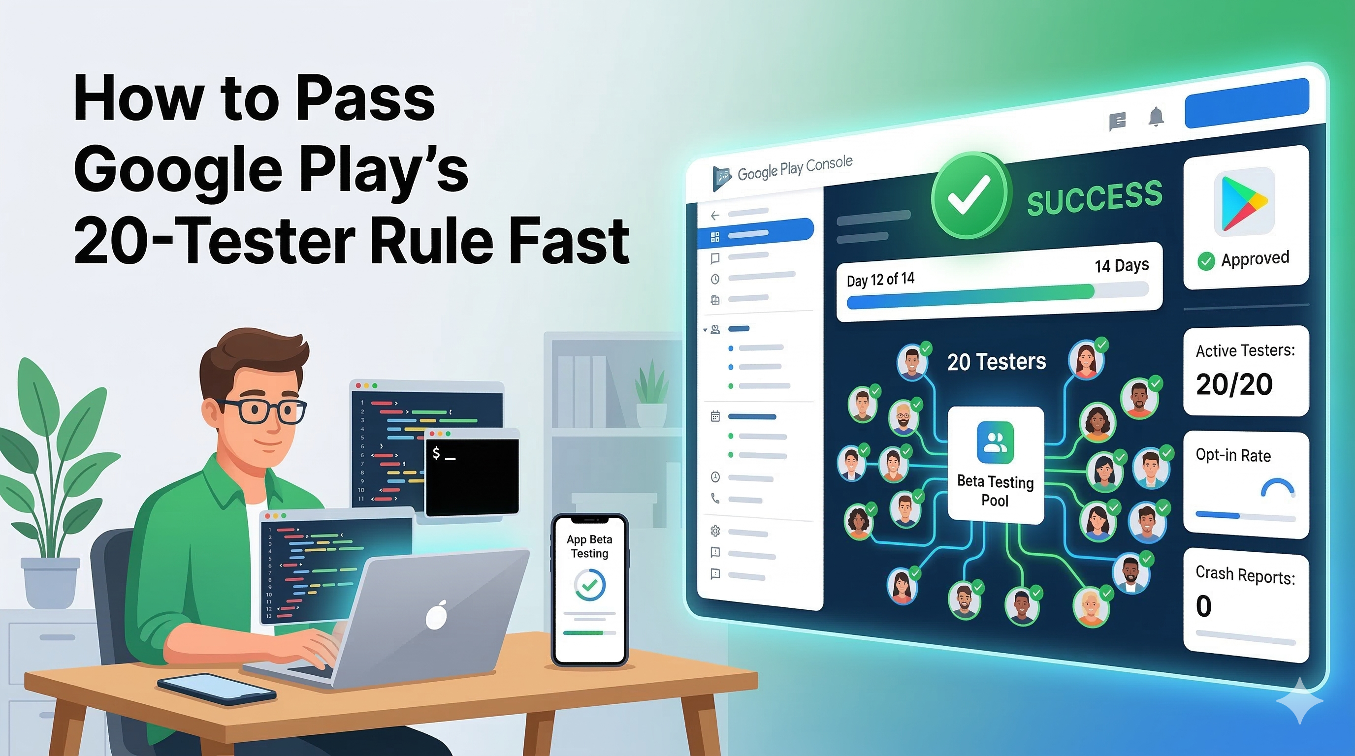 Guide on how to pass Google Play 20-tester rule